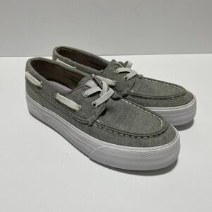 Sperry Crest Vibe Grey Textile Boat Shoe Sneakers US 3M STK167864